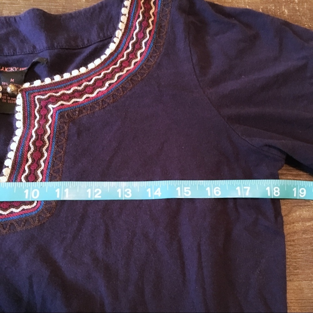 Lucky Brand Purple Bohemian Blouse, M - Picture 5 of 6